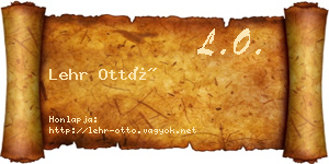 Lehr Ottó névjegykártya